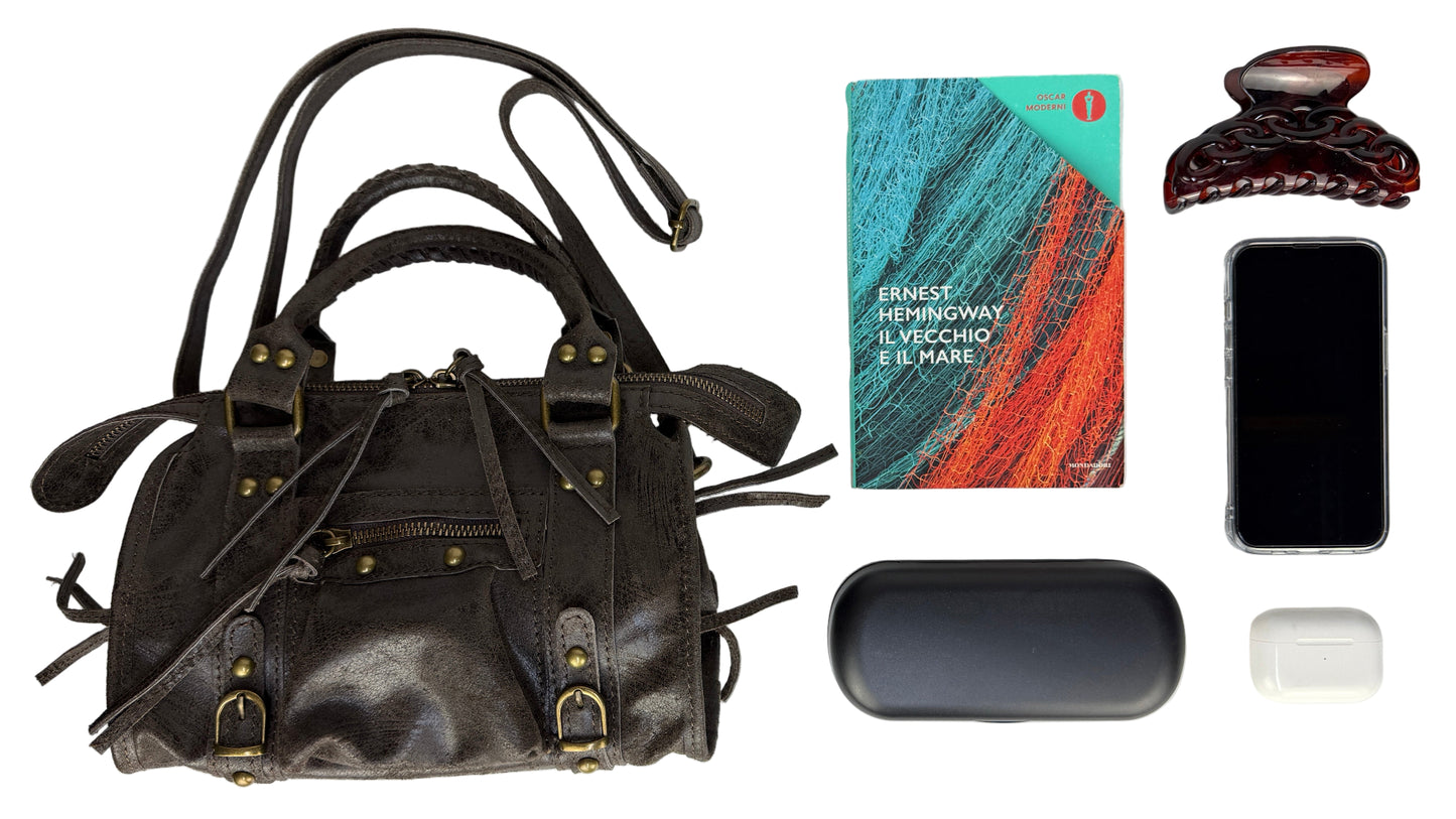 City bag mini - Marrone scuro in borsa a mano - EmilyHu LOVE