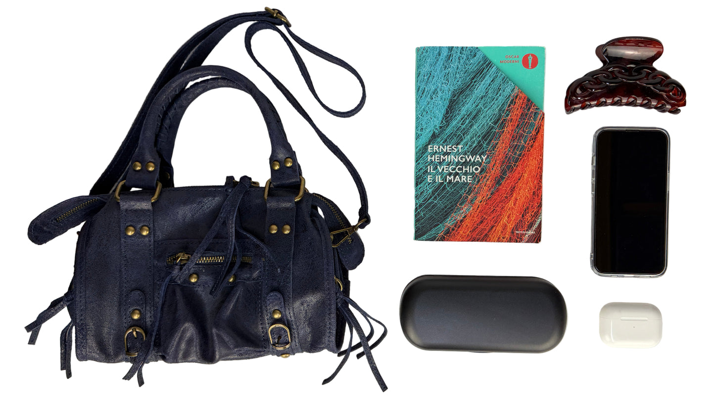 City bag mini - Blu in borsa a mano - EmilyHu LOVE