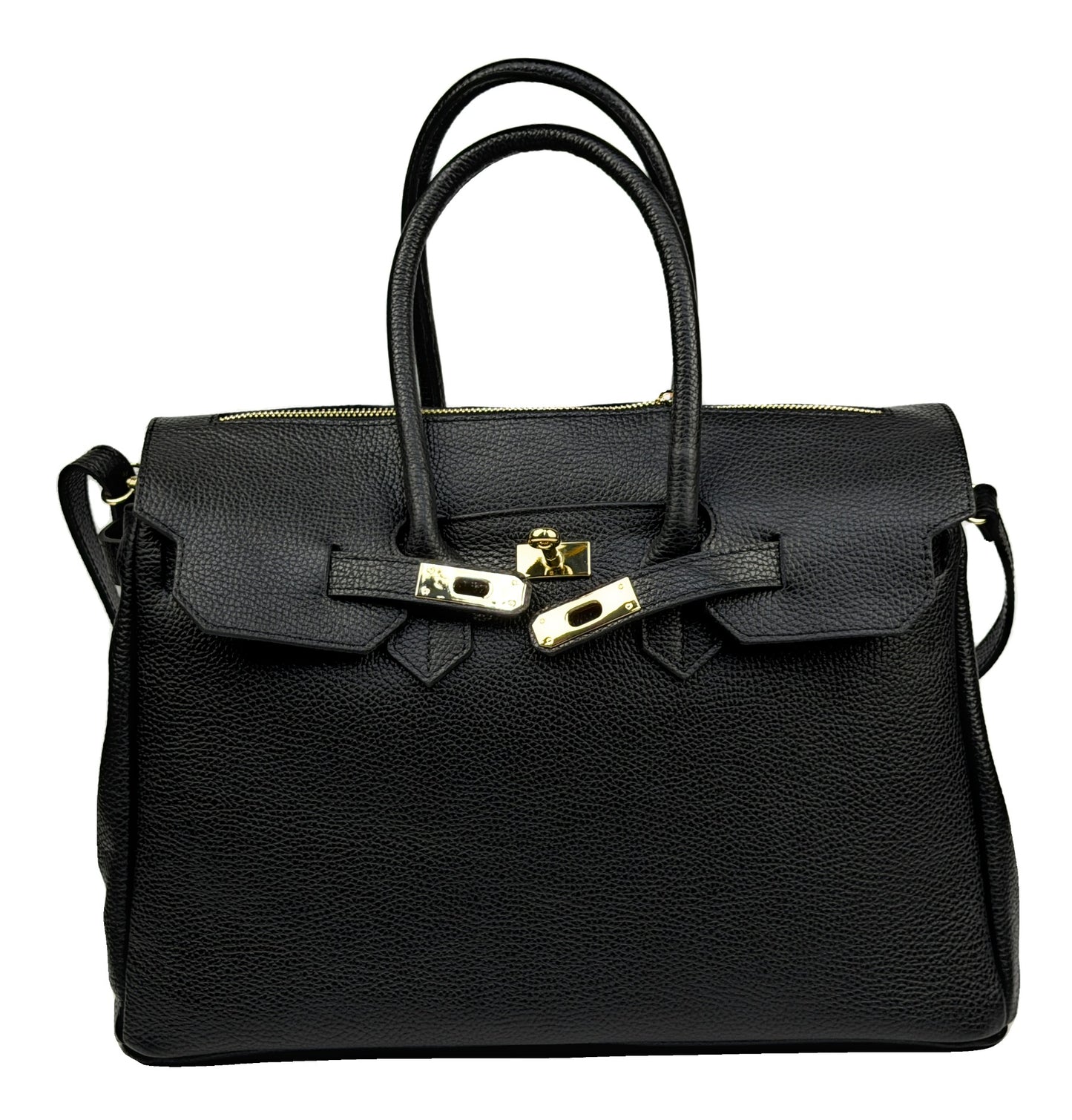 Borsa a Mano Grande - Chloé in Borsa a Mano in Pelle Martellata con Patta e Zip - EmilyHu LOVE