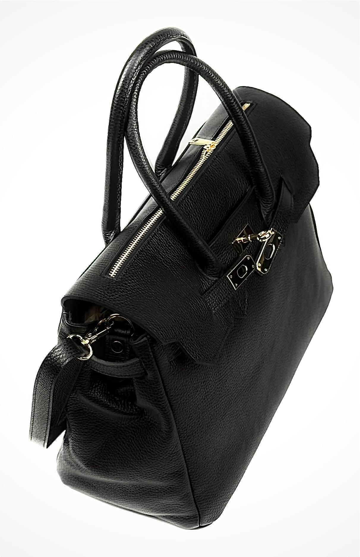 Borsa a Mano Grande - Chloé in Borsa a Mano in Pelle Martellata con Patta e Zip - EmilyHu LOVE