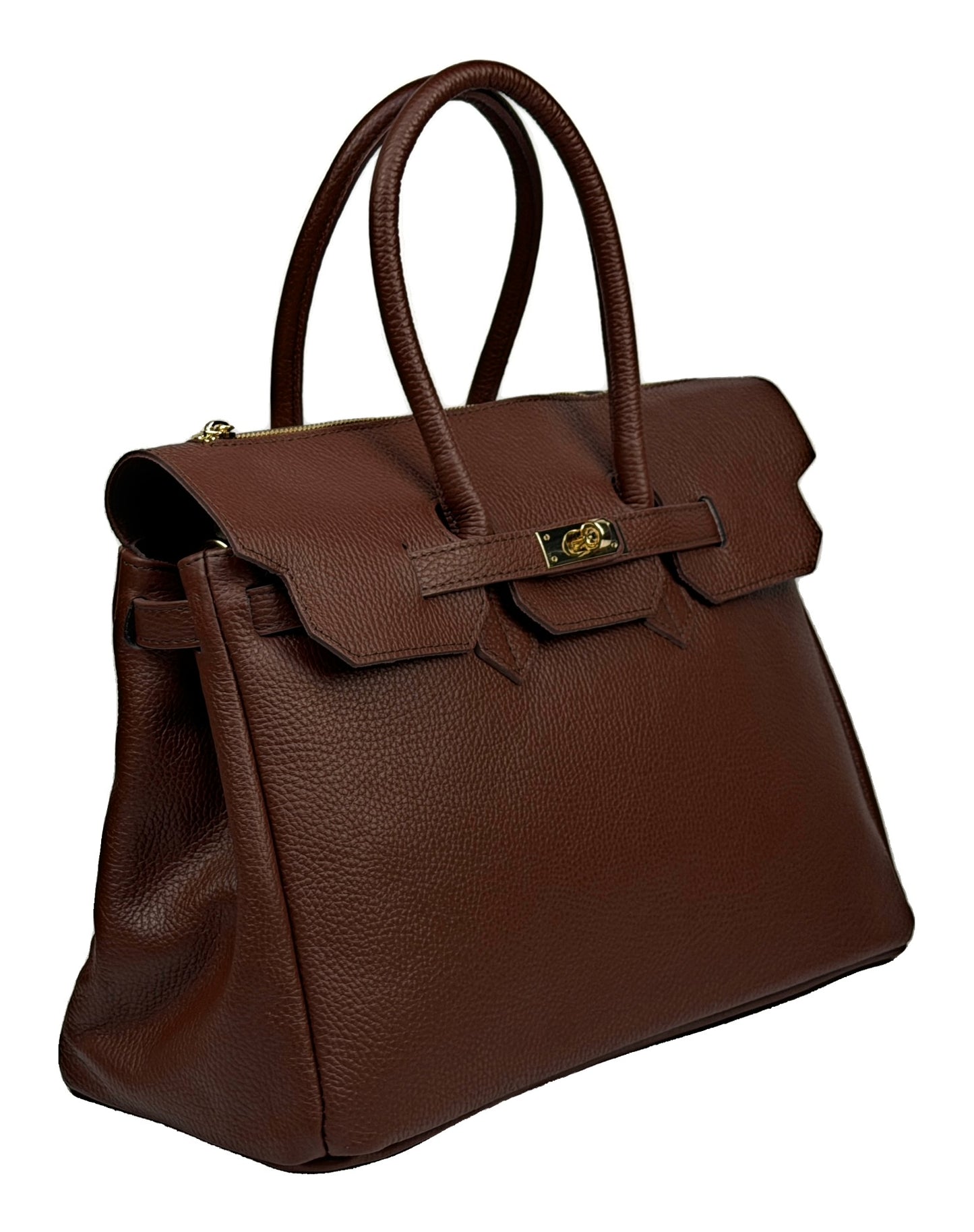 Borsa a Mano Grande - Chloé in Borsa a Mano in Pelle Martellata con Patta e Zip - EmilyHu LOVE