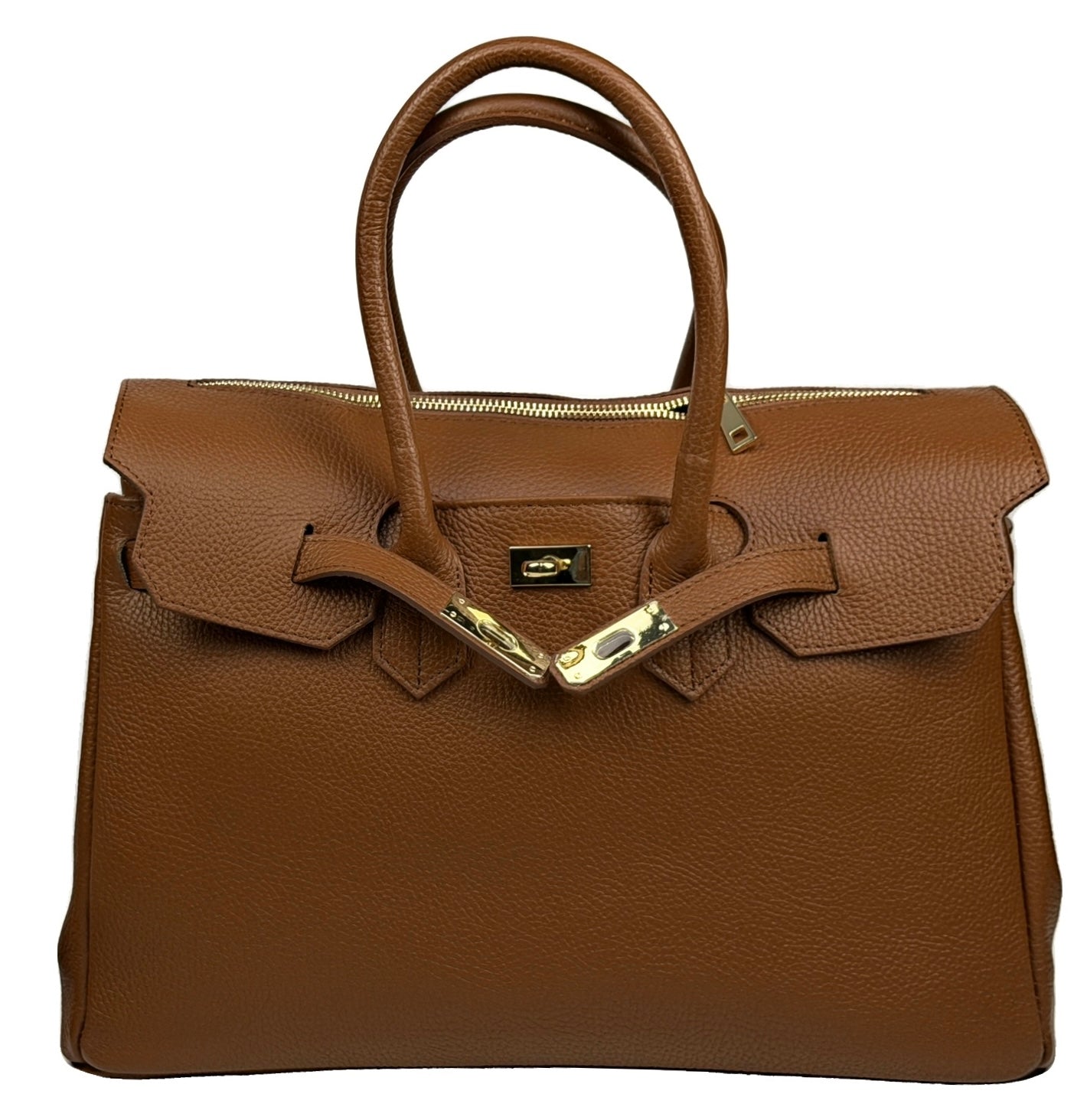 Borsa a Mano Grande - Chloé in Borsa a Mano in Pelle Martellata con Patta e Zip - EmilyHu LOVE