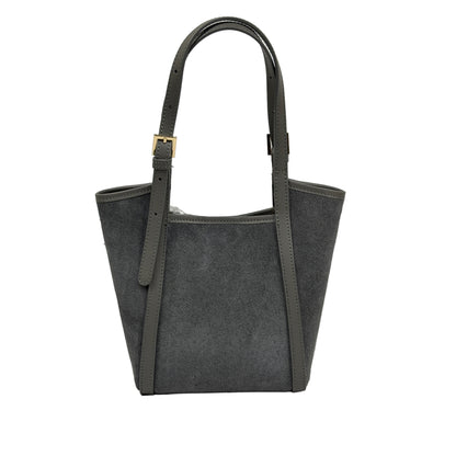 Borsa Secchiello ALIANA - Camoscio e pelle in borsa a mano piccolo - EmilyHu LOVE