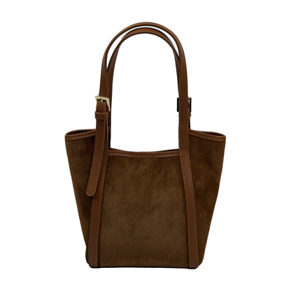 Borsa Secchiello ALIANA - Camoscio e pelle in borsa a mano piccolo - EmilyHu LOVE