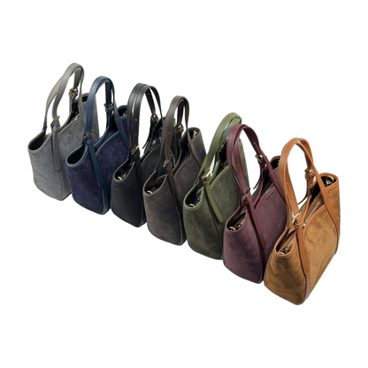 Borsa Secchiello ALIANA - Camoscio e pelle in borsa a mano piccolo - EmilyHu LOVE