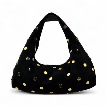 Borsa hobo con borchie LUIS - Camoscio