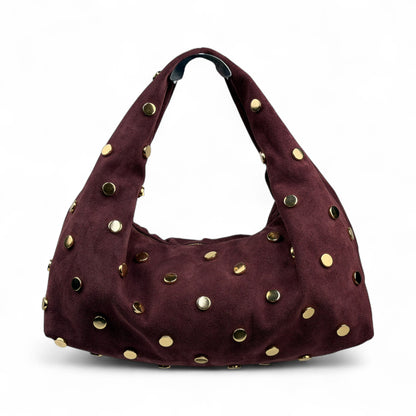 Borsa hobo con borchie LUIS - Camoscio