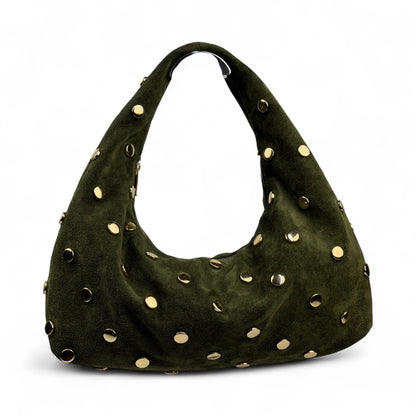 Borsa hobo con borchie LUIS - Camoscio