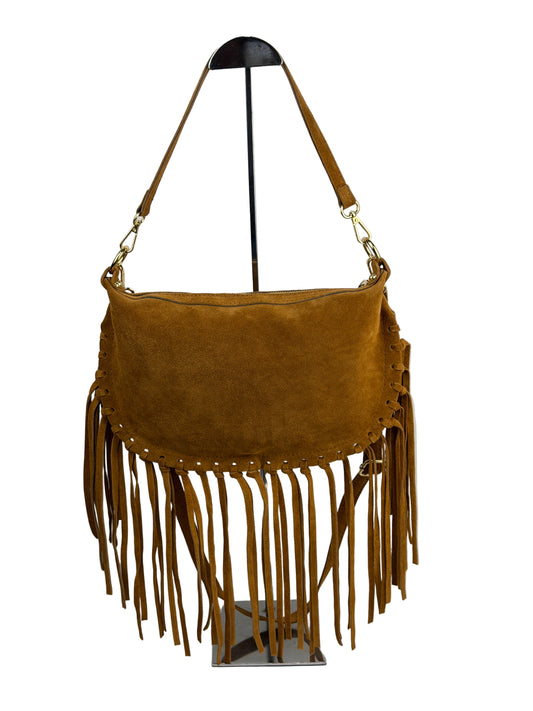Borsa a tracolla in camoscio con frange - Cuoio in borsa a mano - EmilyHu LOVE