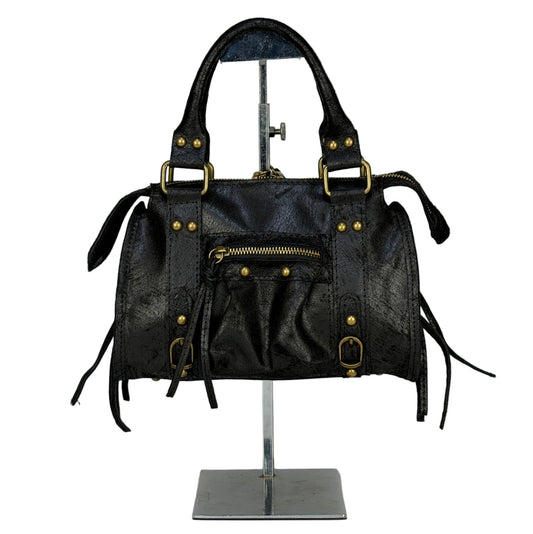 City bag mini in vera pelle effetto vissuto - Nero in borsa a mano - EmilyHu LOVE