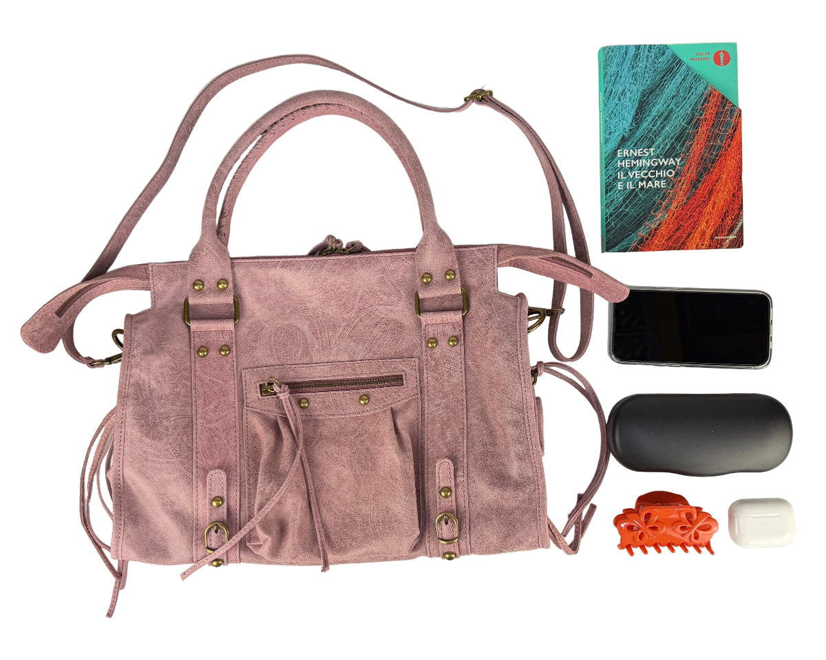 City bag Grande - Rosa in borsa a mano - EmilyHu LOVE