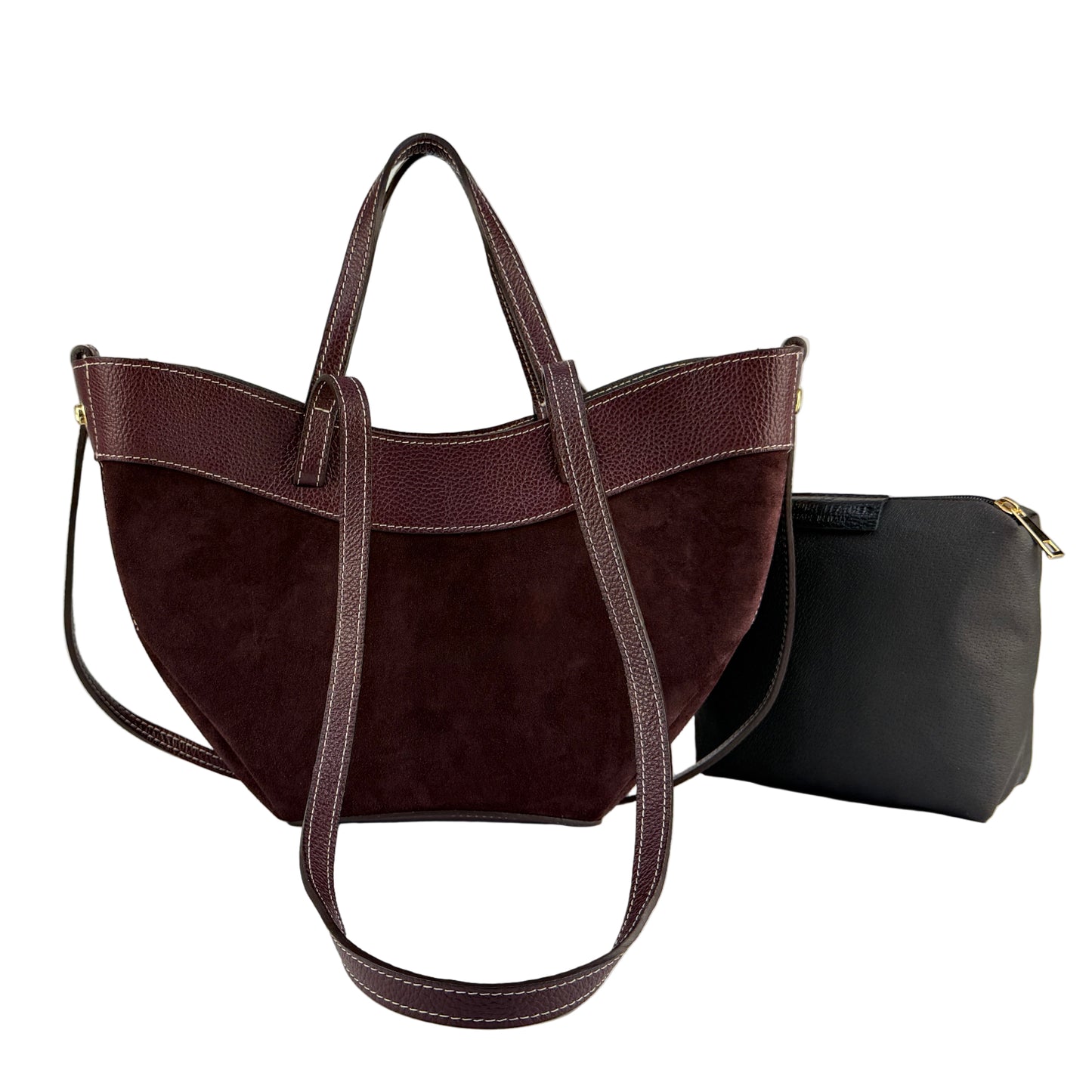 Borsa tote VENERE - Camoscio e pelle in borsa a spalla - EmilyHu LOVE