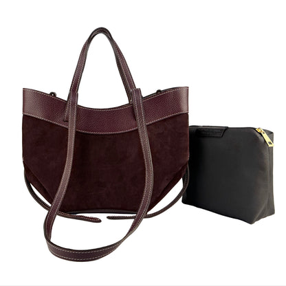 Borsa tote VENERE - Camoscio e pelle in borsa a spalla - EmilyHu LOVE