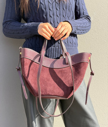 Borsa tote VENERE - Camoscio e pelle in borsa a spalla - EmilyHu LOVE