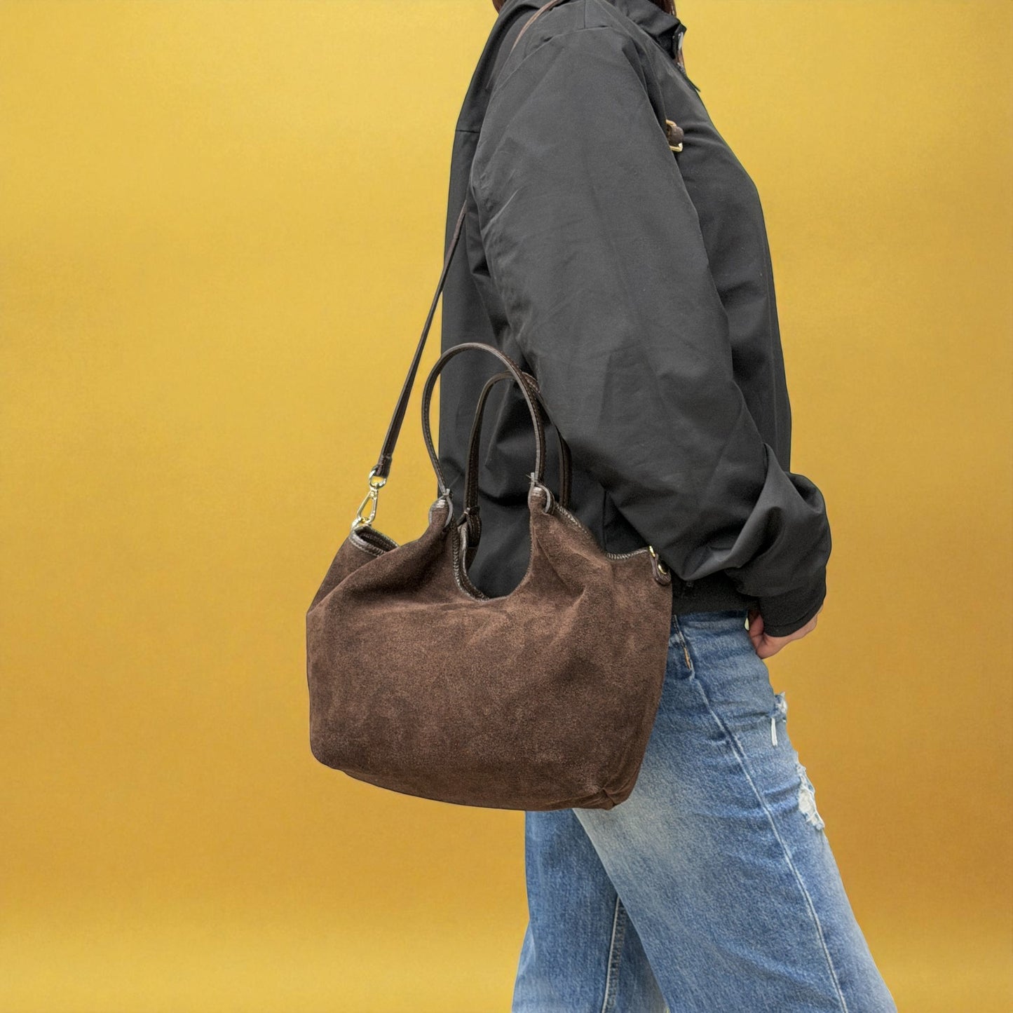 Borsa Hobo SIENNA - Camoscio in borsa a mano - EmilyHu LOVE