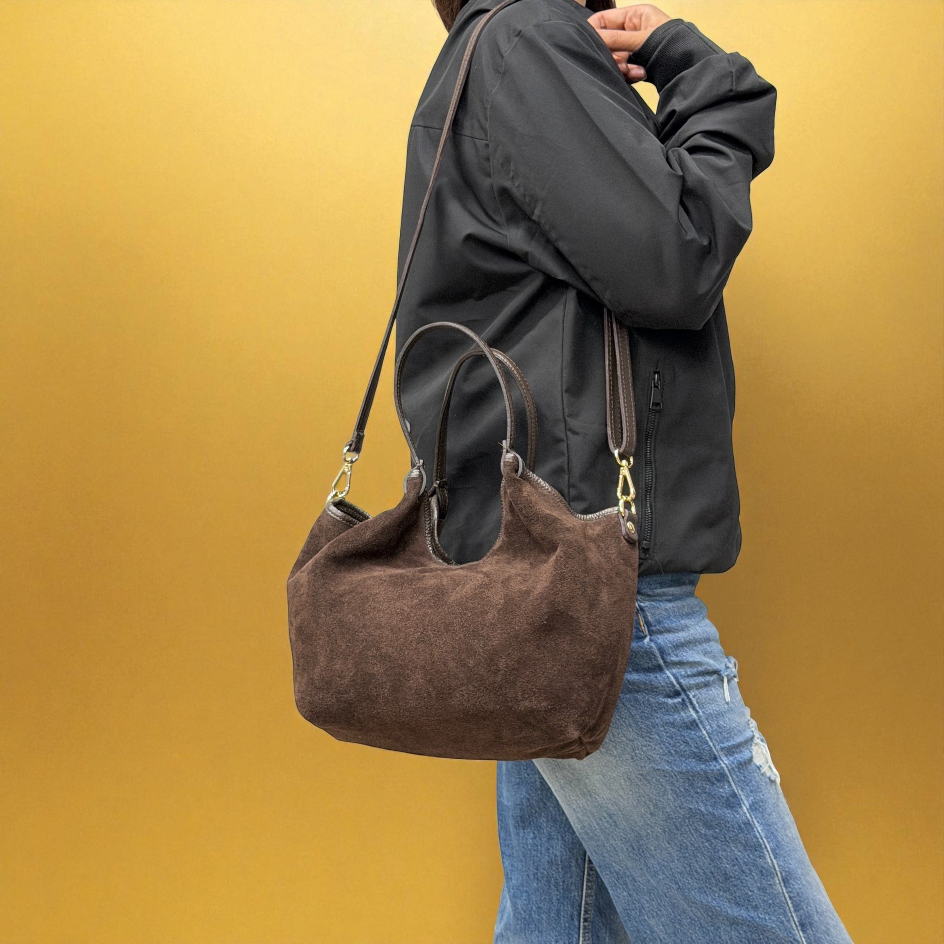 Borsa Hobo SIENNA - Camoscio in borsa a mano - EmilyHu LOVE