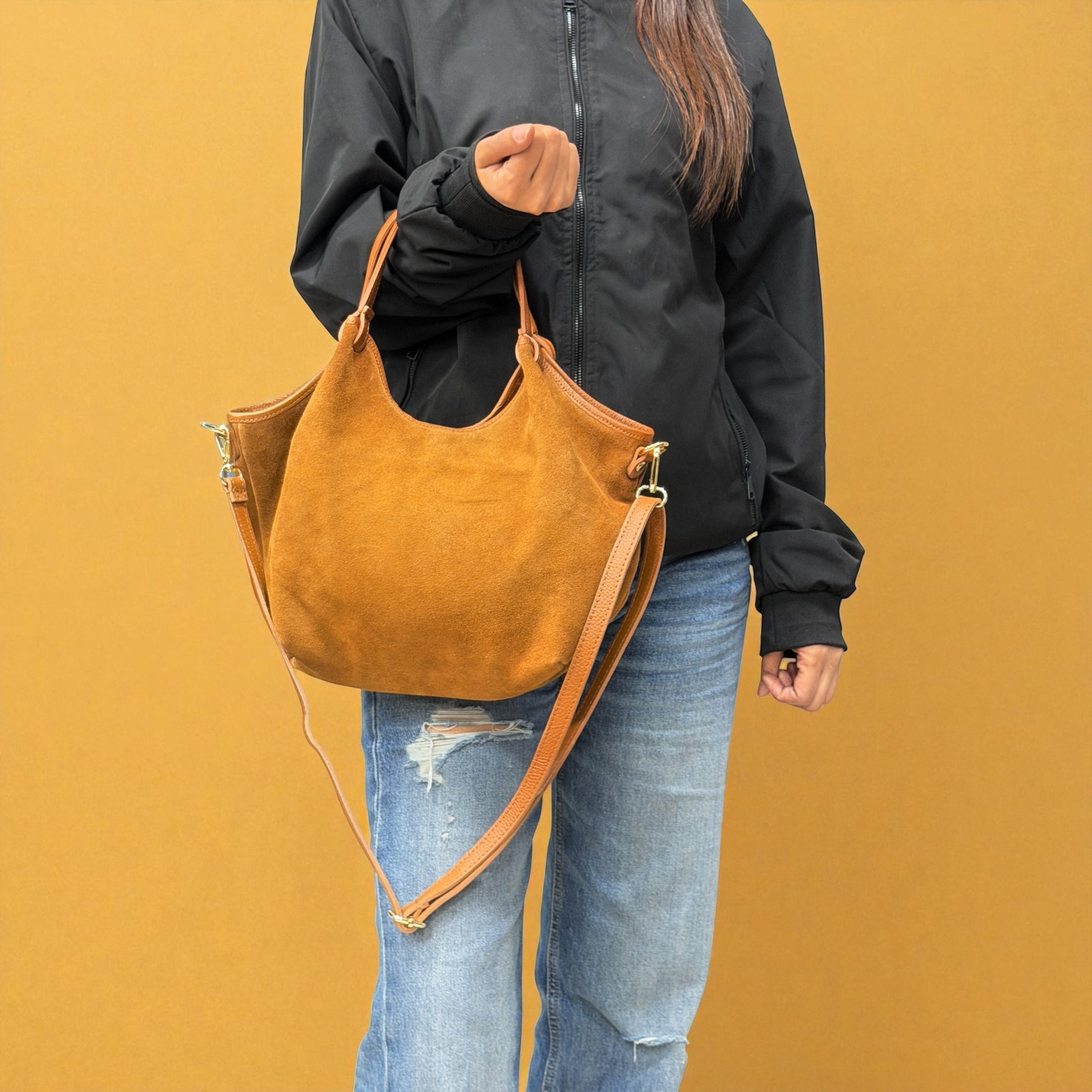 Borsa Hobo SIENNA - Camoscio in borsa a mano - EmilyHu LOVE
