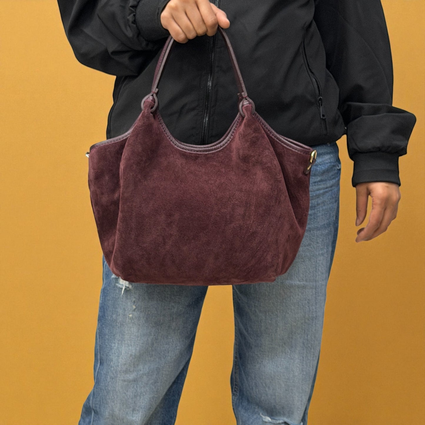 Borsa Hobo SIENNA - Camoscio in borsa a mano - EmilyHu LOVE