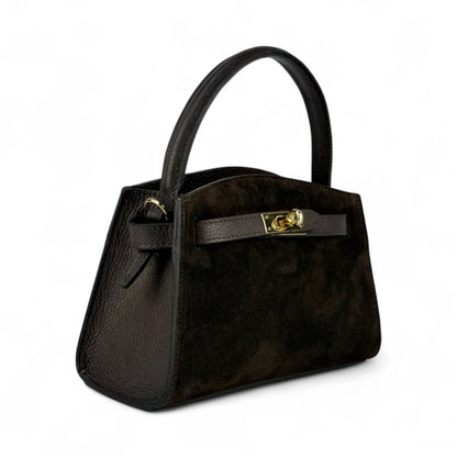 Borsa mini ARIA - Camoscio e pelle in borsa a mano - EmilyHu LOVE