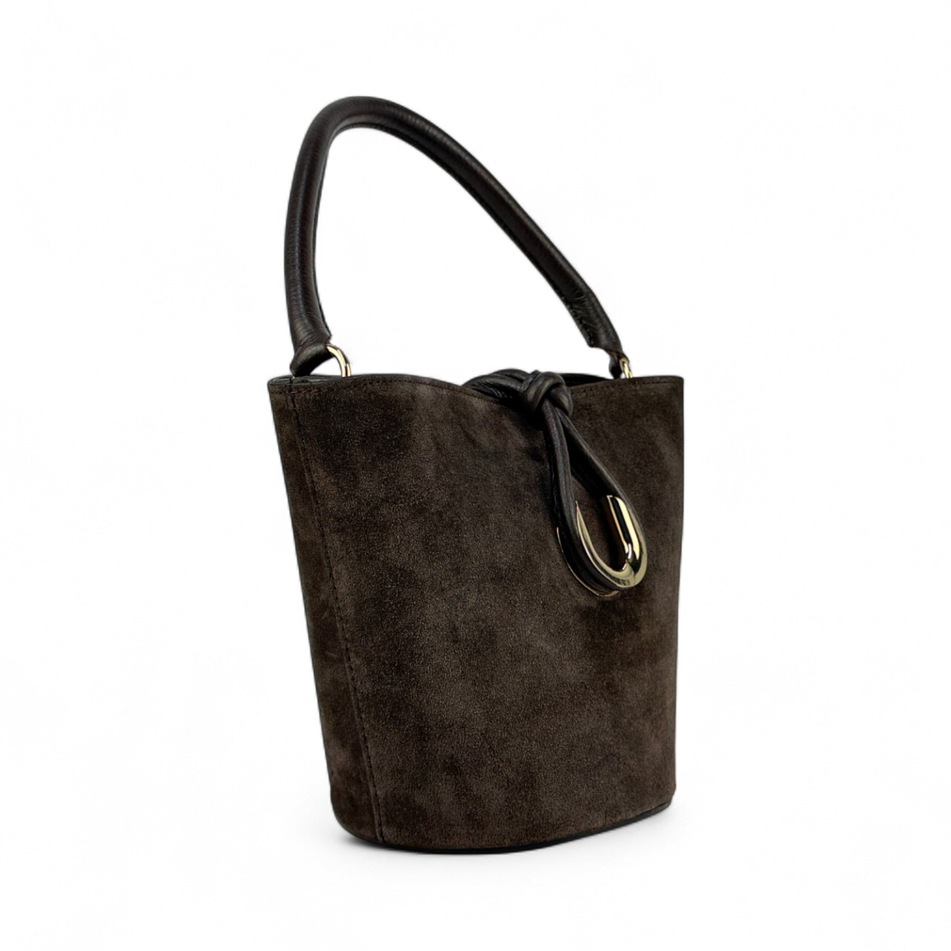 Borsa secchiello STELLA - Camoscio e pelle in borsa tote - EmilyHu LOVE