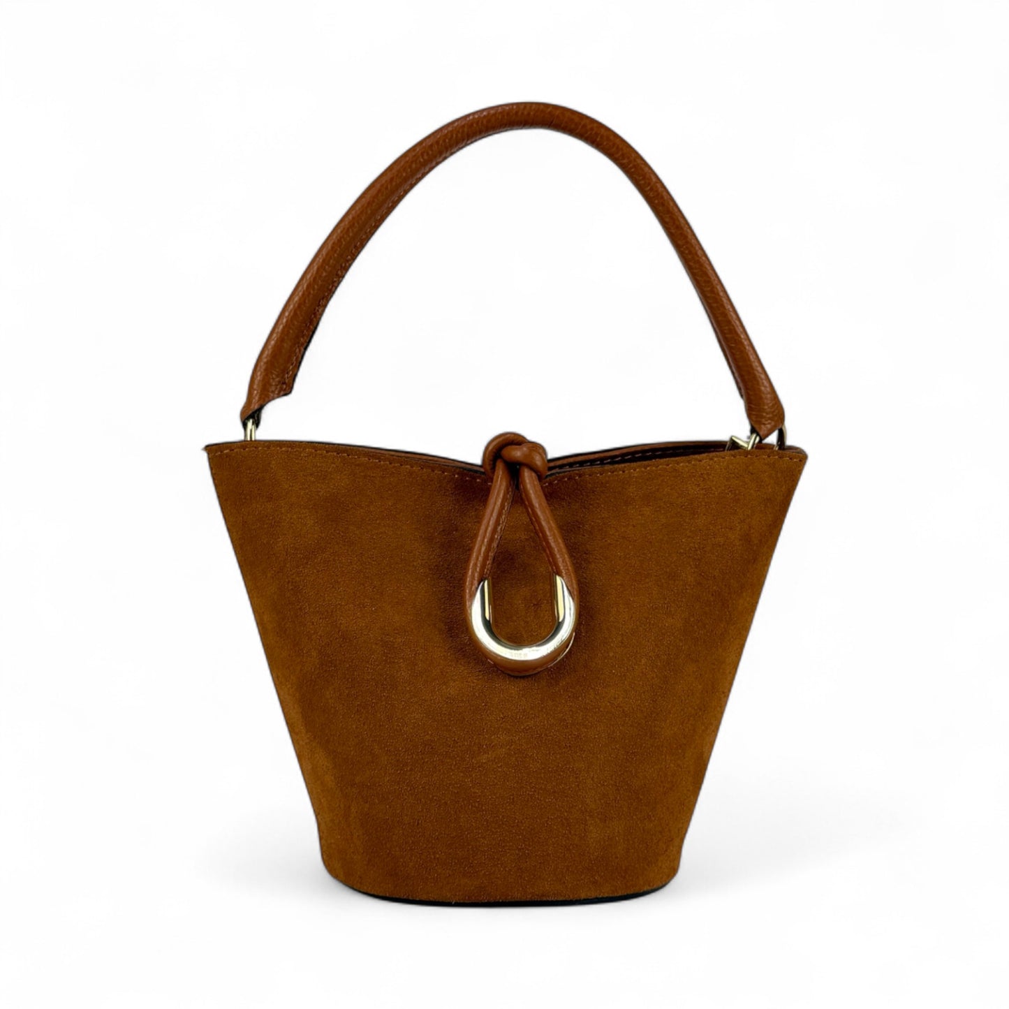 Borsa secchiello STELLA - Camoscio e pelle in borsa tote - EmilyHu LOVE