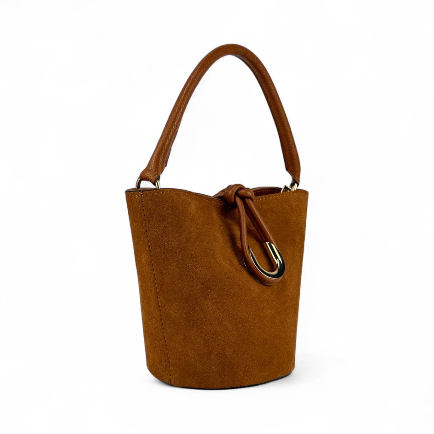 Borsa secchiello STELLA - Camoscio e pelle in borsa tote - EmilyHu LOVE