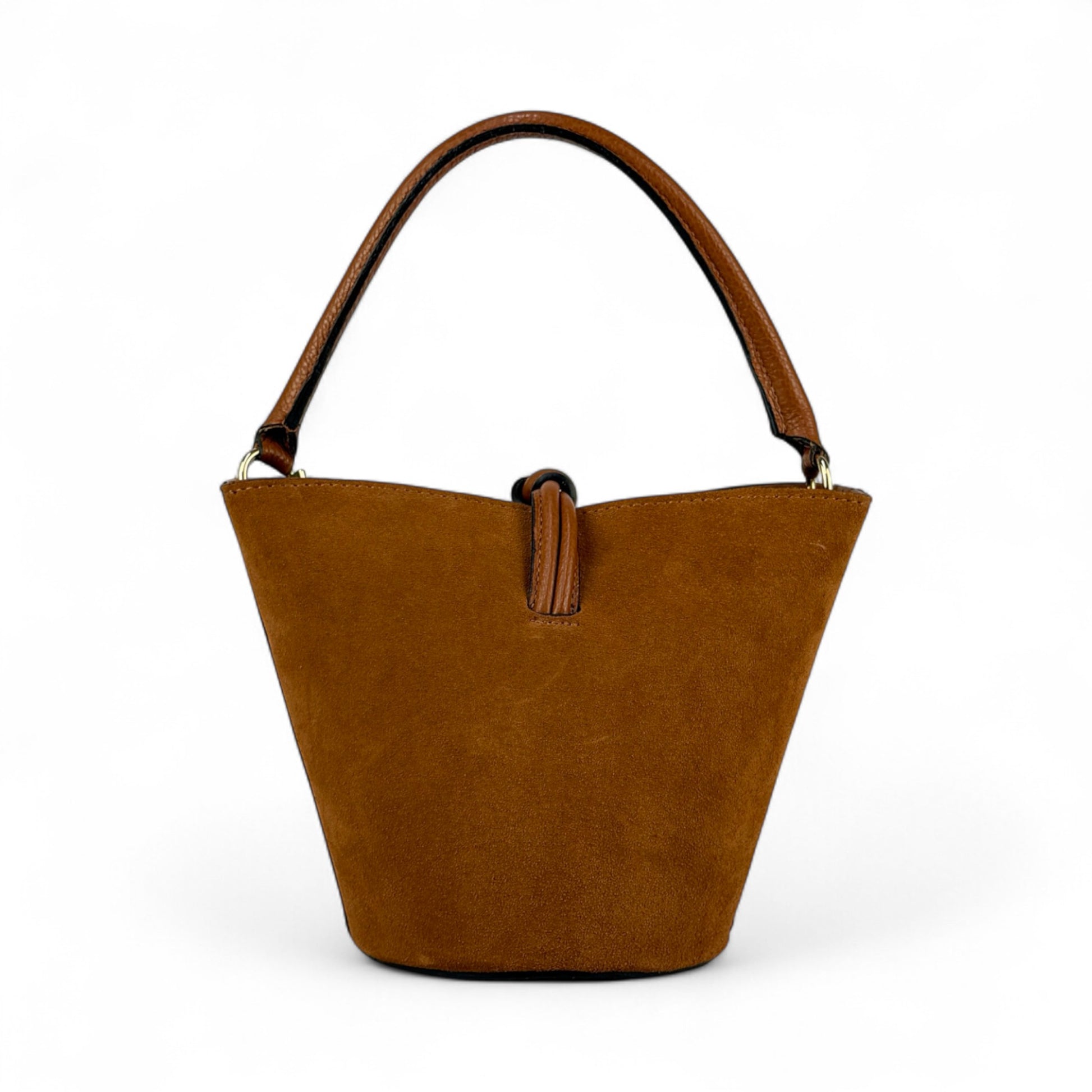 Borsa secchiello STELLA - Camoscio e pelle in borsa tote - EmilyHu LOVE