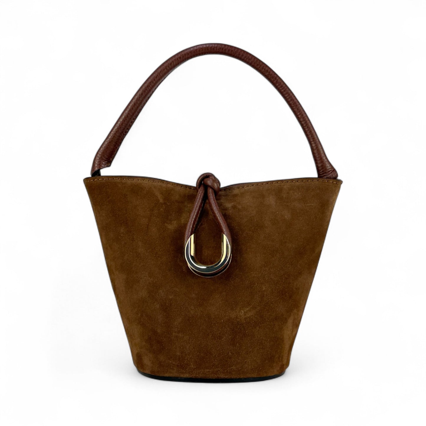 Borsa secchiello STELLA - Camoscio e pelle in borsa tote - EmilyHu LOVE