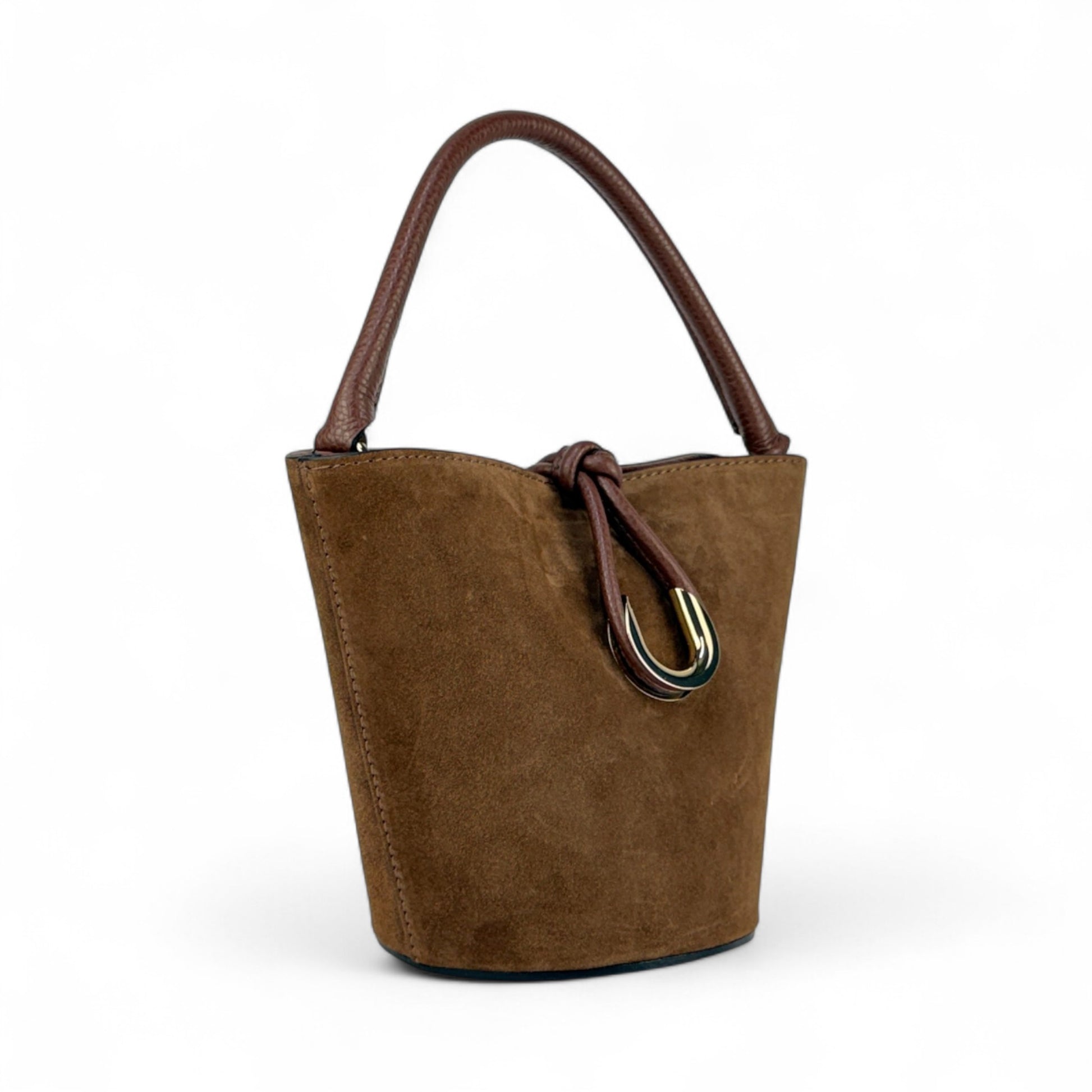 Borsa secchiello STELLA - Camoscio e pelle in borsa tote - EmilyHu LOVE