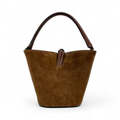 Borsa secchiello STELLA - Camoscio e pelle in borsa tote - EmilyHu LOVE