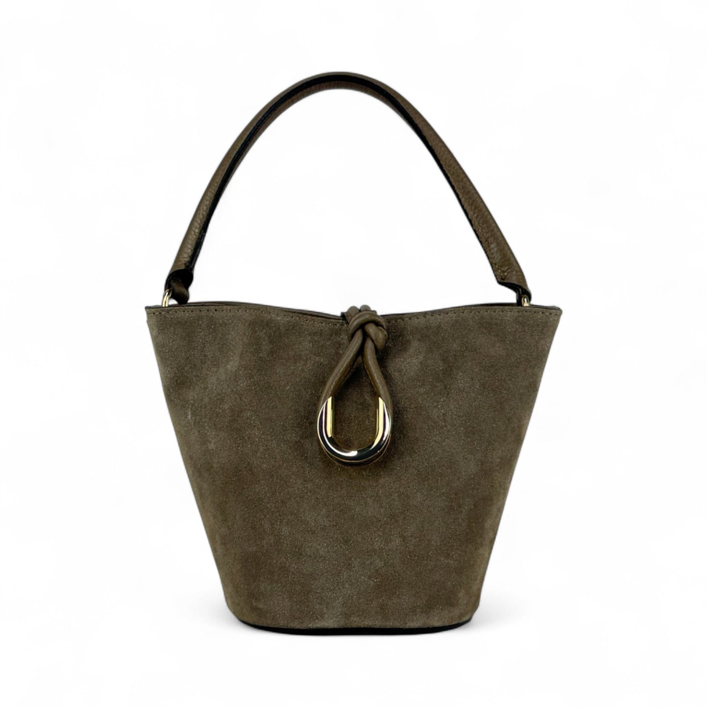 Borsa secchiello STELLA - Camoscio e pelle in borsa tote - EmilyHu LOVE