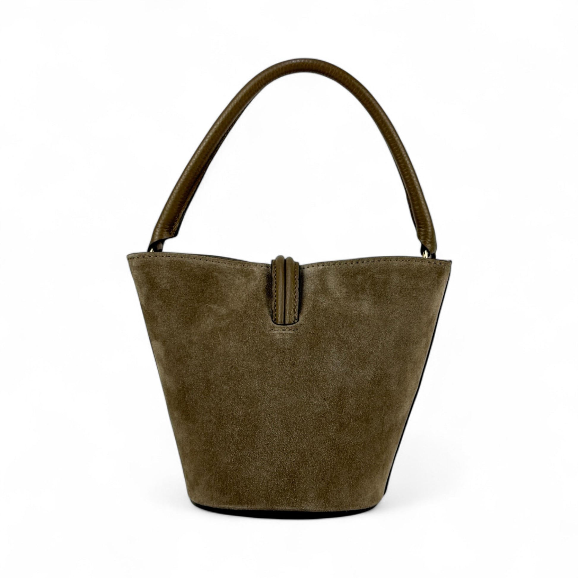 Borsa secchiello STELLA - Camoscio e pelle in borsa tote - EmilyHu LOVE