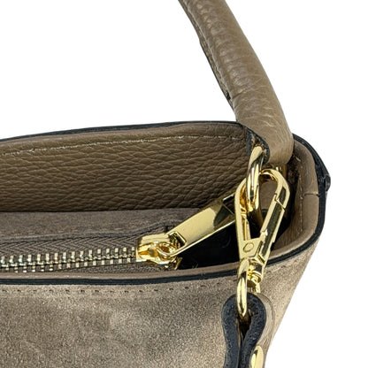 Borsa secchiello STELLA - Camoscio e pelle in borsa tote - EmilyHu LOVE