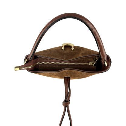 Borsa secchiello STELLA - Camoscio e pelle in borsa tote - EmilyHu LOVE