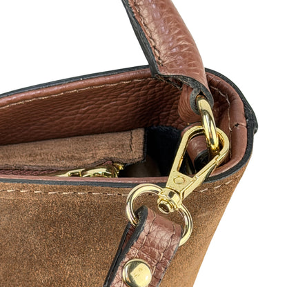 Borsa secchiello STELLA - Camoscio e pelle in borsa tote - EmilyHu LOVE