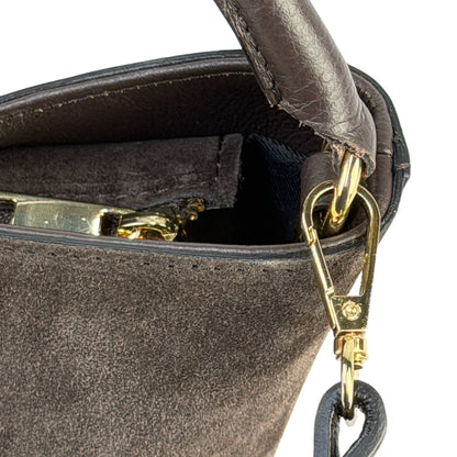 Borsa secchiello STELLA - Camoscio e pelle in borsa tote - EmilyHu LOVE