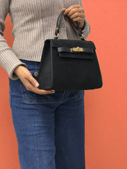 Borsa KATE - Camoscio e Pelle in borsa a mano - EmilyHu LOVE