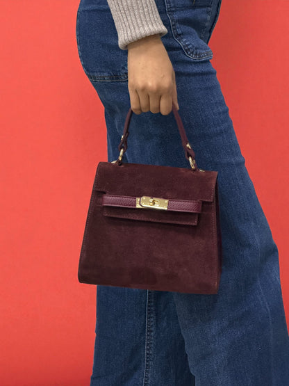 Borsa KATE - Camoscio e Pelle in borsa a mano - EmilyHu LOVE