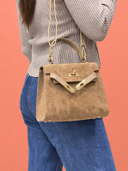 Borsa KATE - Camoscio e Pelle in borsa a mano - EmilyHu LOVE