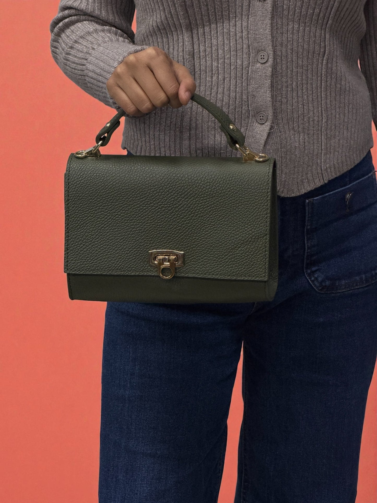 Borsa mini ADELE - Pelle martellata in borsa a mano - EmilyHu LOVE