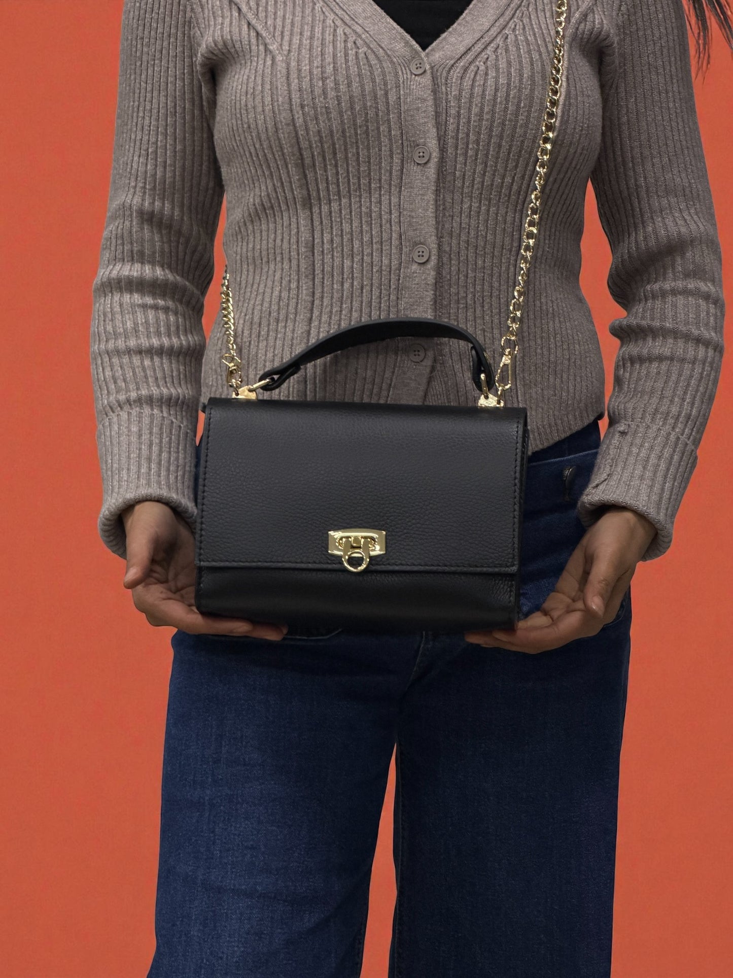 Borsa mini ADELE - Pelle martellata in borsa a mano - EmilyHu LOVE