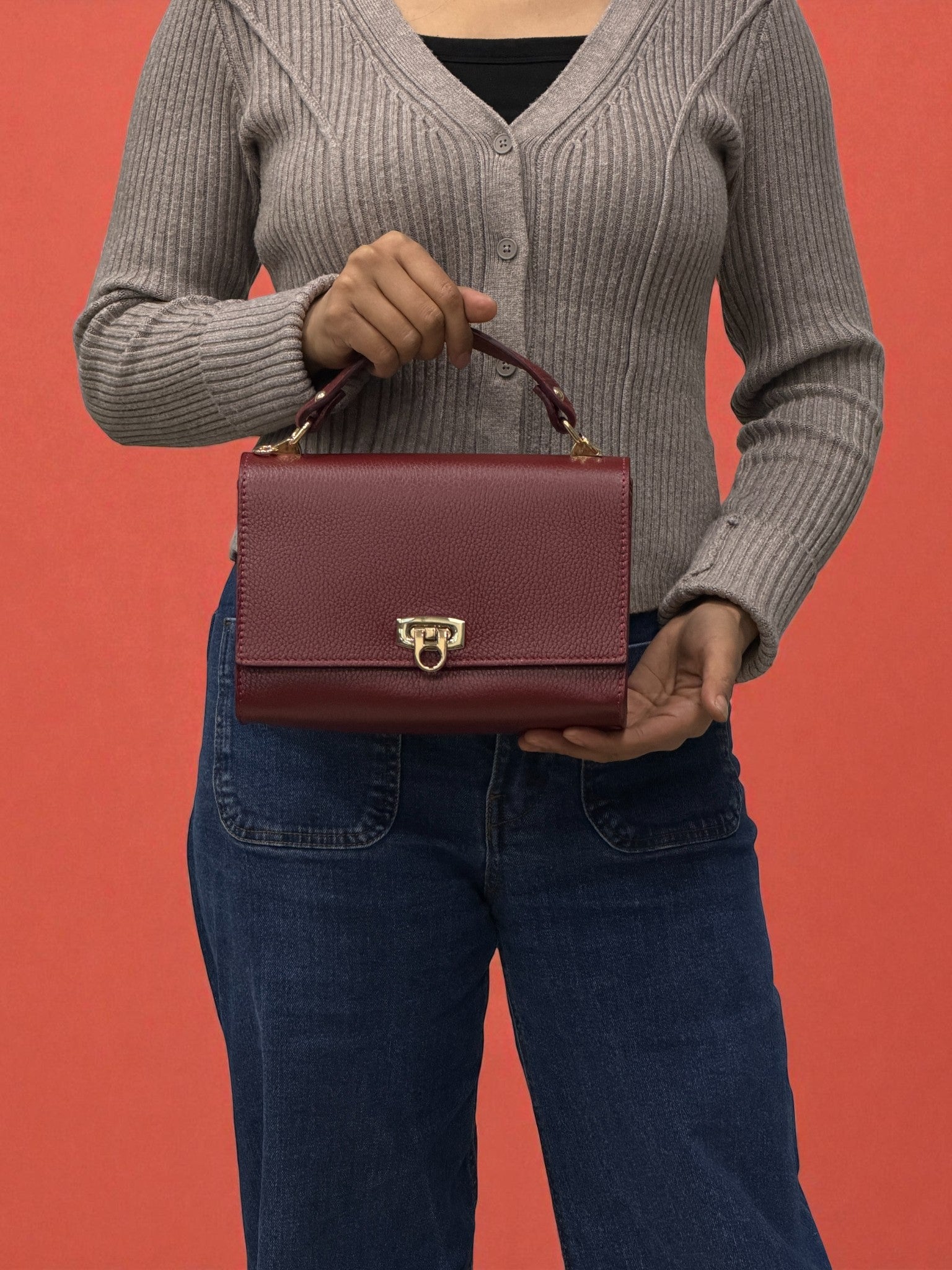 Borsa mini ADELE - Pelle martellata in borsa a mano - EmilyHu LOVE