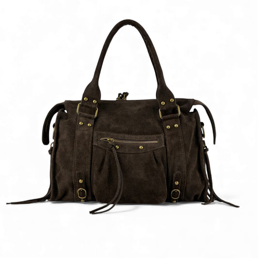 Borsa city grande GIADA - Camoscio in borsa a mano - EmilyHu LOVE