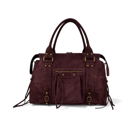 Borsa city grande GIADA - Camoscio in borsa a mano - EmilyHu LOVE