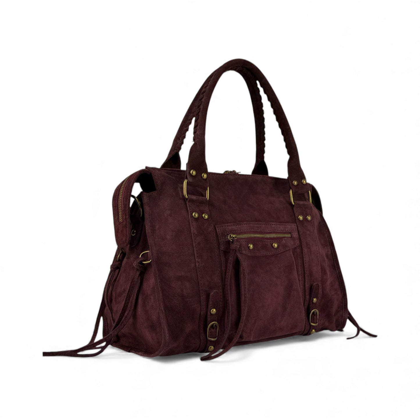 Borsa city grande GIADA - Camoscio in borsa a mano - EmilyHu LOVE