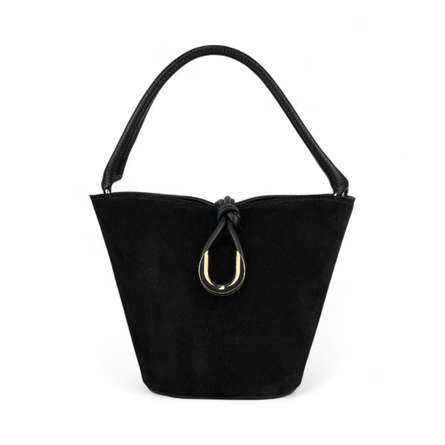 Borsa secchiello STELLA - Camoscio e pelle in borsa tote - EmilyHu LOVE