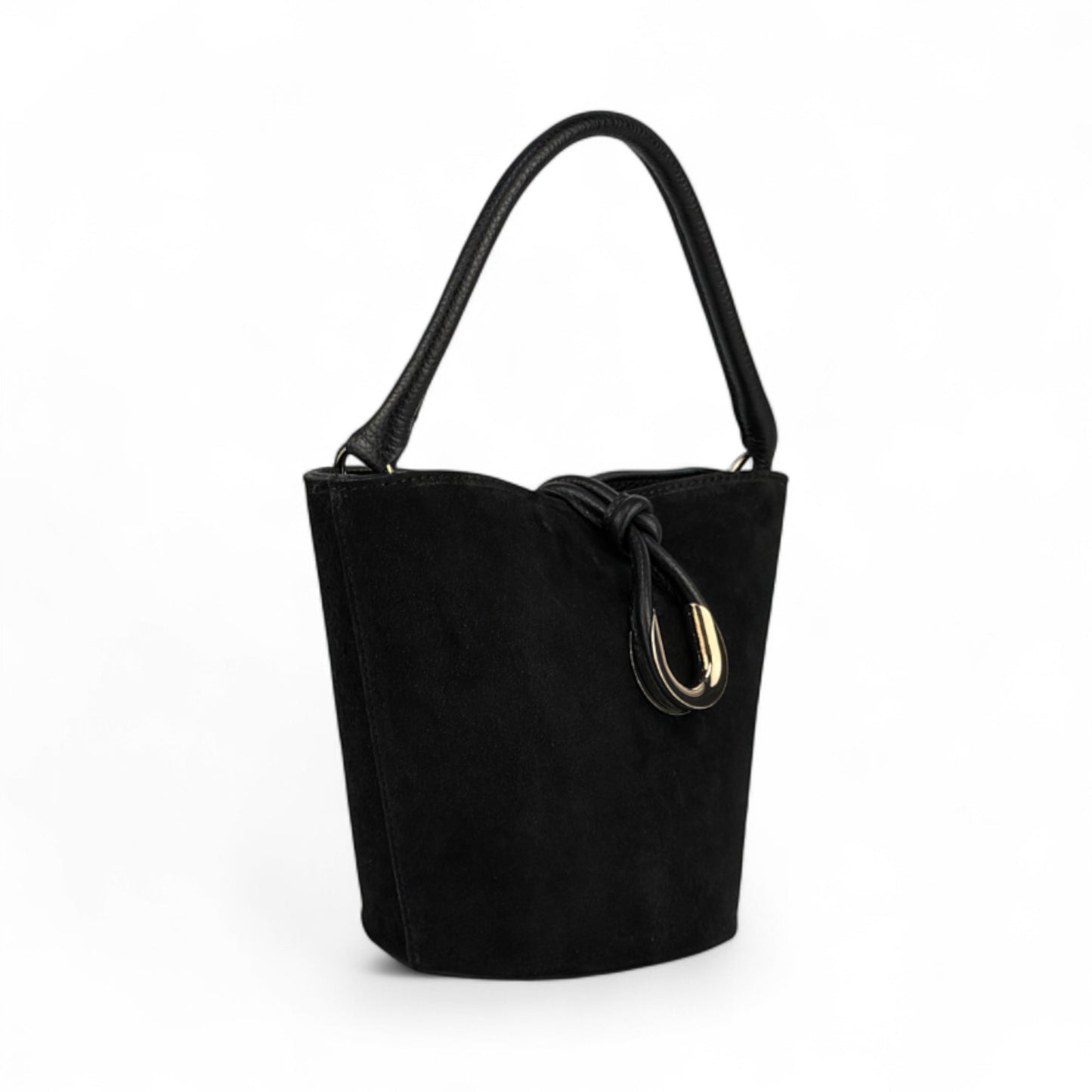 Borsa secchiello STELLA - Camoscio e pelle in borsa tote - EmilyHu LOVE