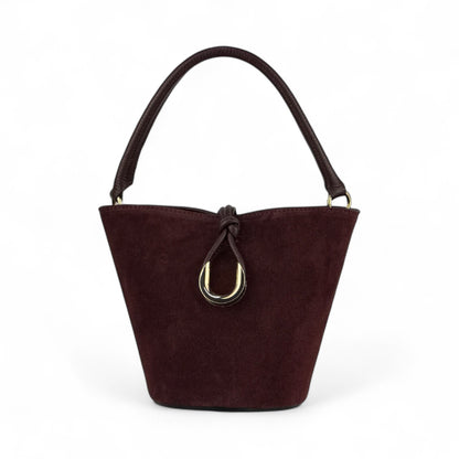 Borsa secchiello STELLA - Camoscio e pelle in borsa tote - EmilyHu LOVE