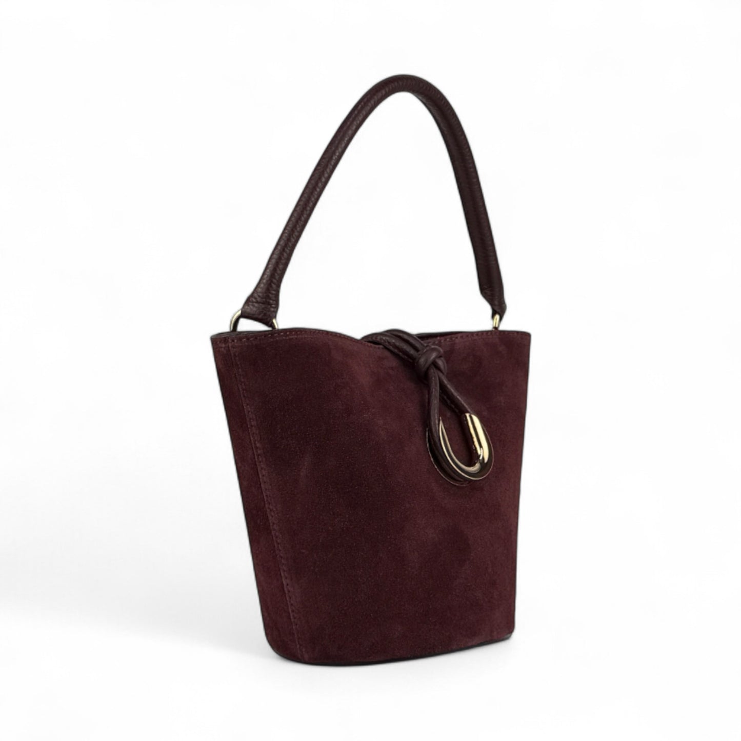 Borsa secchiello STELLA - Camoscio e pelle in borsa tote - EmilyHu LOVE