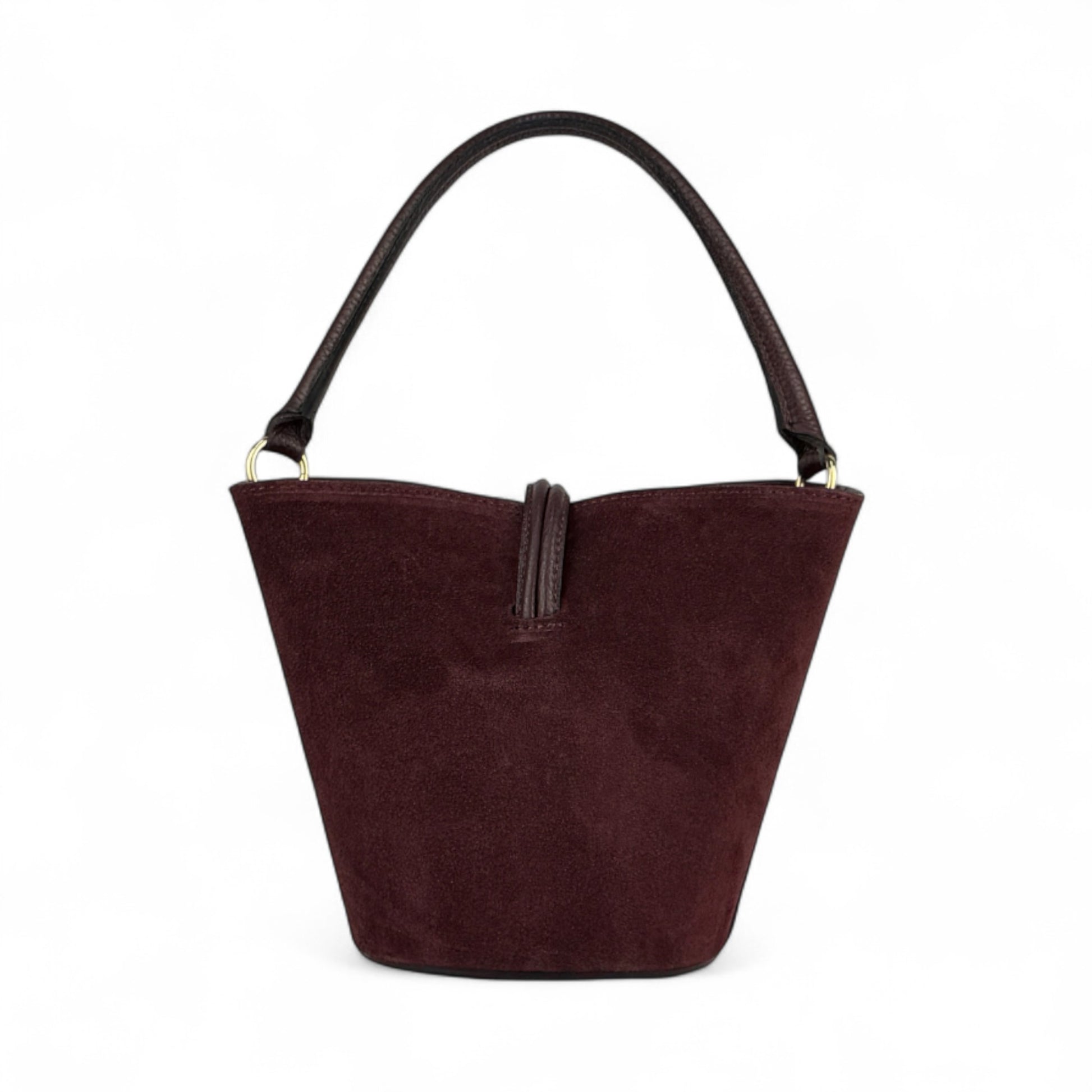 Borsa secchiello STELLA - Camoscio e pelle in borsa tote - EmilyHu LOVE